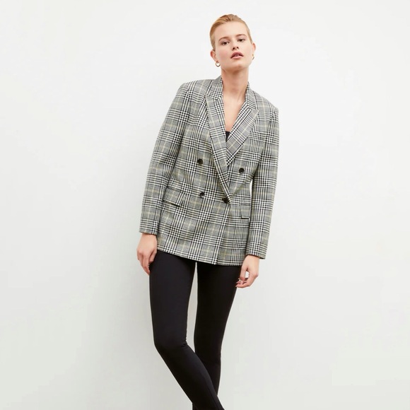 MM Lafleur Jackets & Blazers - M.M Lafleur The O'Hara Boyfriend Blazer Plaid Sharkskin 12